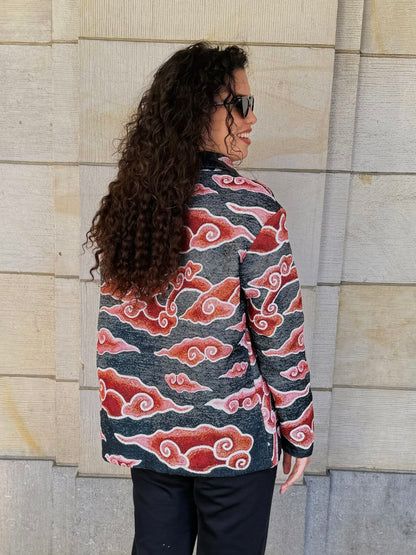PRE-ORDER Tapestry Jacket - Mega Mendung red/black