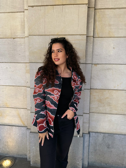 PRE-ORDER Tapestry Jacket - Mega Mendung red/black