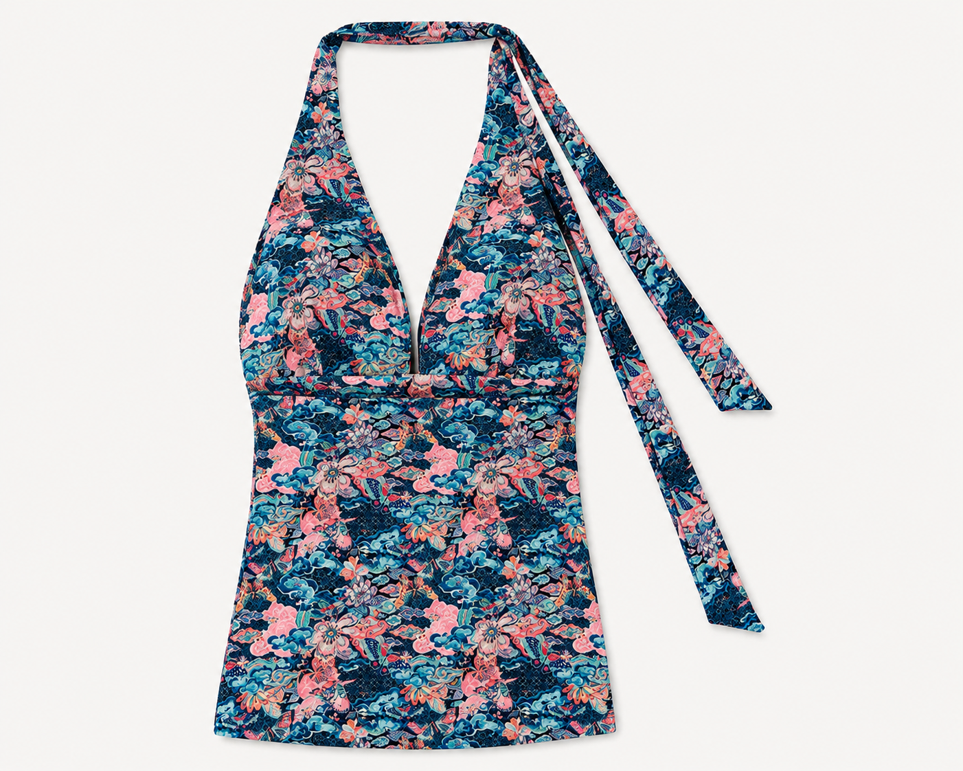 Batik inspired Halter Top Blue