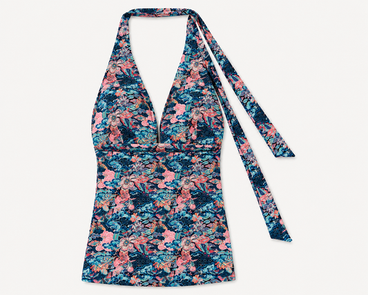 Batik inspired Halter Top Blue